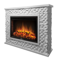 Портал Firelight Quadro 25 песчаник античный белый/белая эмаль