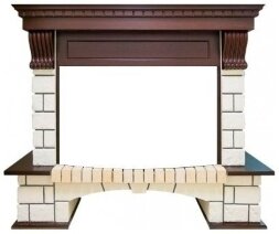 Портал Royal Flame Pierre Luxe Dioramic 26 FX белый камень/темный дуб