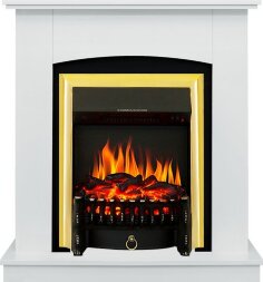 Каминокомплект Royal Flame Barcelona (разборный) - Белый с очагом Fobos FX Brass