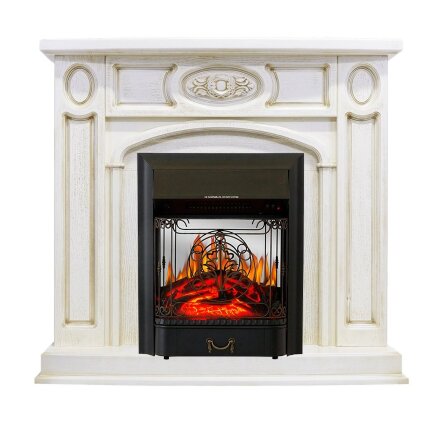 Florence - Слоновая кость с патиной с очагом Majestic FX M Black