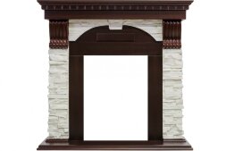 Каминокомплект Royal Flame Dublin - Темный дуб / Сланец белый с очагом Fobos FX Black