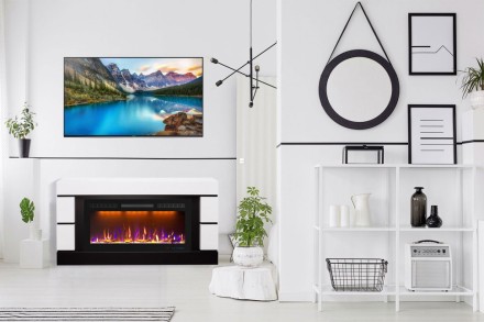 Modern - Белый с черным с очагом Vision 60 LED