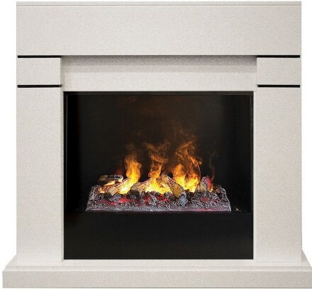 Камин Real Flame Lindelse 26 WT 3D Cassette 630 + Black вставка