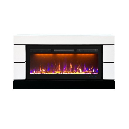 Modern - Белый с черным (Высота 710 см) с очагом Crystal 40 RF