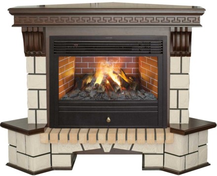 Камин Real Flame Stone New Corner (угловой) 26 AO с Novara 26 3D