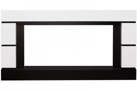 Modern - Белый с черным (Глубина 300 мм) с очагом Crystal 40 RF