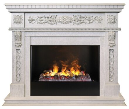 Камин Real Flame Estella 26 WT 3D Cassette 630 + Black вставка