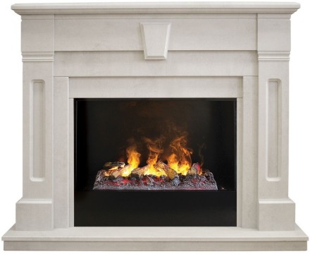 Камин Real Flame Kellie 26 WT 3D Cassette 630 + Black вставка