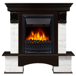 Портал Firelight Forte Classic камень белый, темный дуб