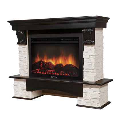 Портал Firelight Pietra 30S сланец белый, шпон темный дуб