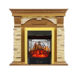 Каминокомплект Royal Flame Dublin -  Дуб / Сланец с очагом Majestic FX M Brass
