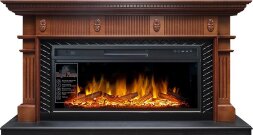 Каминокомплект Royal Flame Carlyle - Орех с черным с очагом Vision 42 LOG LED