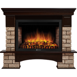 Портал Firelight Forte Wood 30 U камень коричневый, шпон темный дуб