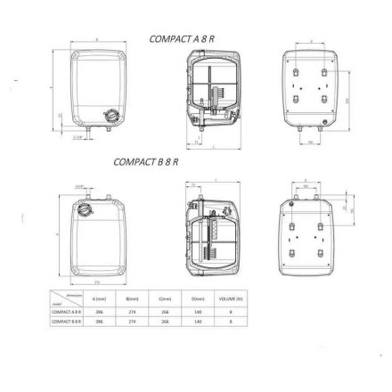 Metalac COMPACT A 8 R водонагреватель