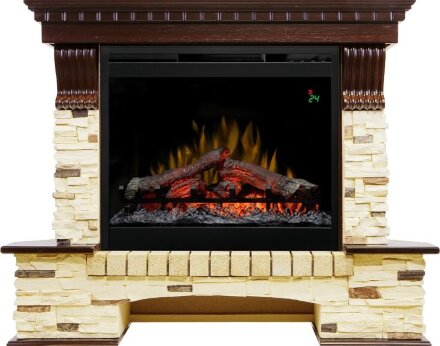 Pierre Luxe угловой - Темный дуб / Сланец с очагом Symphony 26&#039;&#039; DF2624-L