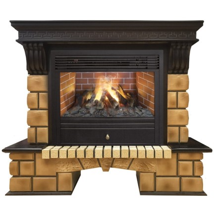 Камин Real Flame Stone Brick 26 AO с Novara 26 3D